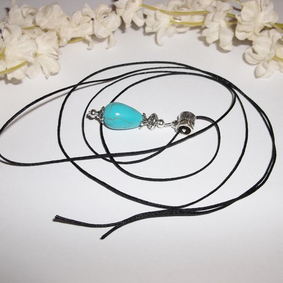 Turquoise Blue Necklace Adjustable Handmade 5163 - Picture 4 of 9